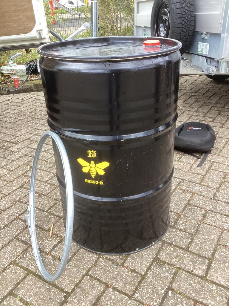 KLEMDEKSELVATEN PRULLENMAND ROOKTON INDUSTRIEEL STATIEGELD, Tuin en Terras, Vuurkorven, NVT, NVT, Ophalen of Verzenden, Zo goed als nieuw