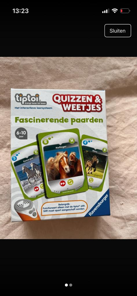 Tiptoi Quizzen & Weetjes - Fascinerende paarden, Ophalen of Verzenden, Zo goed als nieuw, Ontdekken, Met geluid