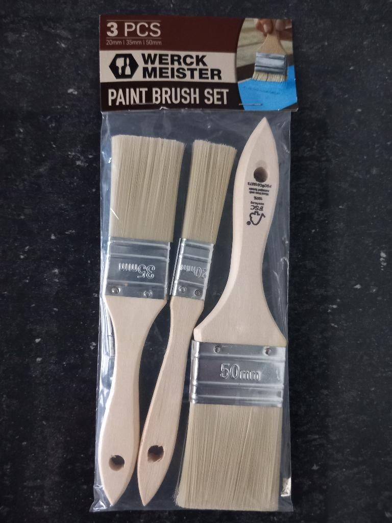 Kwastenset 3 delig, kwasten voor alle verftypen, gloednieuw!, Ophalen of Verzenden, Nieuw, Kwast