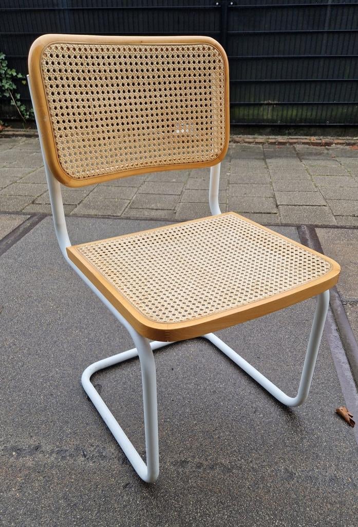 buisframe stoel / vintage stoel met webbing made in Italy, Ophalen, Gebruikt, Overige materialen, Eén