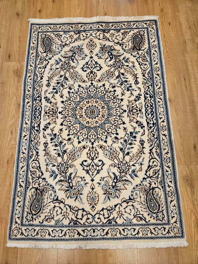 Vintage handgeknoopt perzisch tapijt nain 138x87, Gebruikt, 100 tot 150 cm, Perzisch, Vof Slats Antiek