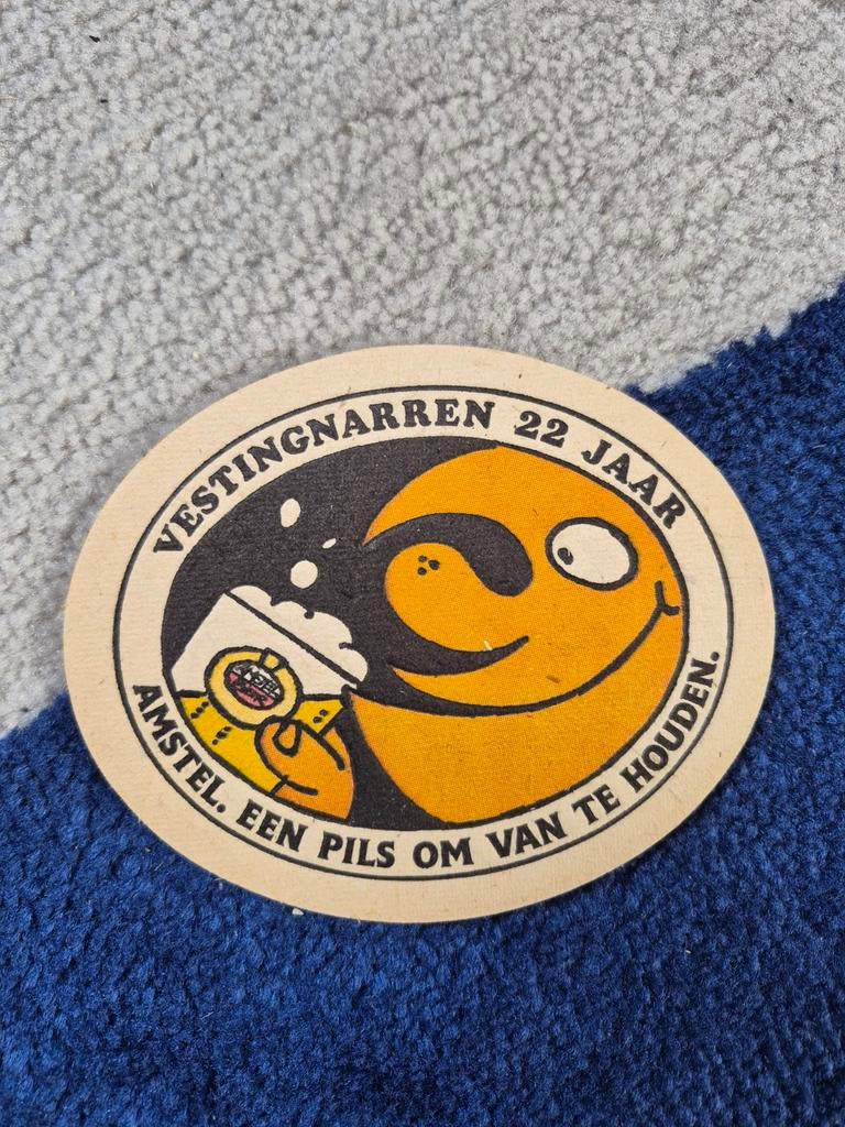 Amstel bierviltje - Vestingnarren 22 jaar, Verzamelen, Ophalen of Verzenden