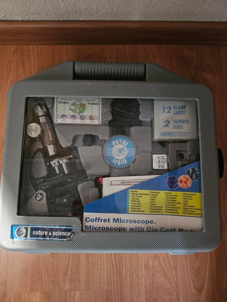 Coffret Microscope Nature & Science, Ophalen, Gebruikt, 1000x of meer, Biologische microscoop