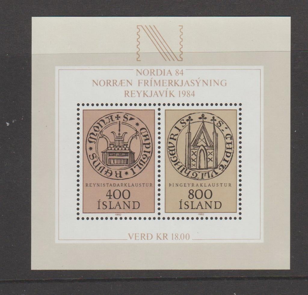 IJsland blok Nordia '84 (1982)., Verzenden, IJsland, Postfris