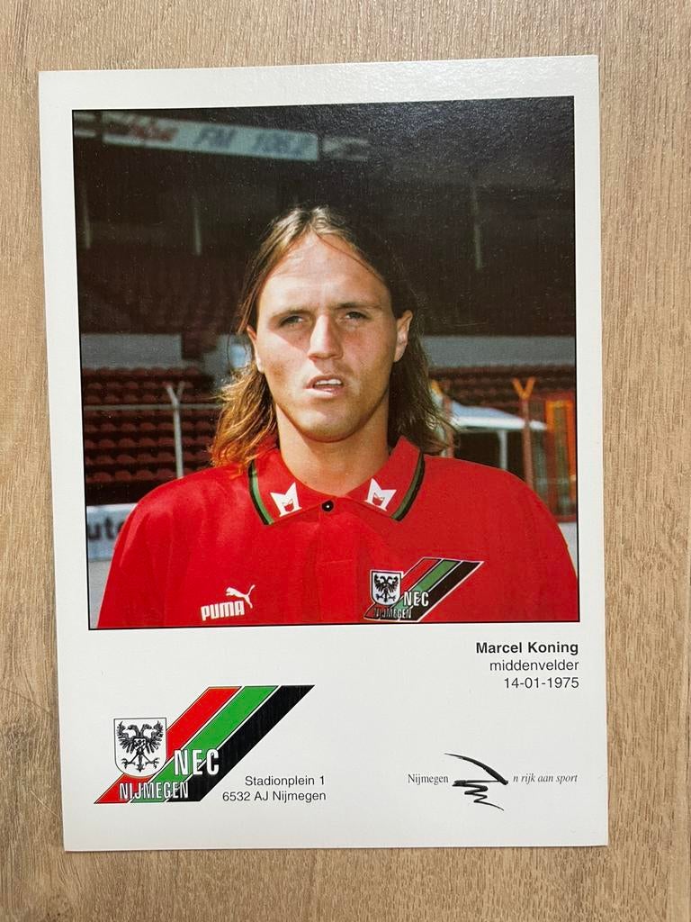 Fotokaart Marcel Koning (NEC)  ., Ophalen of Verzenden, Nieuw, Overige binnenlandse clubs, Spelerskaart