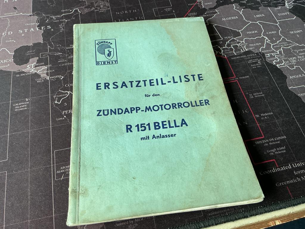 Zündapp Bella R 151 Onderdelenlijst (Oktober 1955), Verzenden, Gebruikt, Overige typen