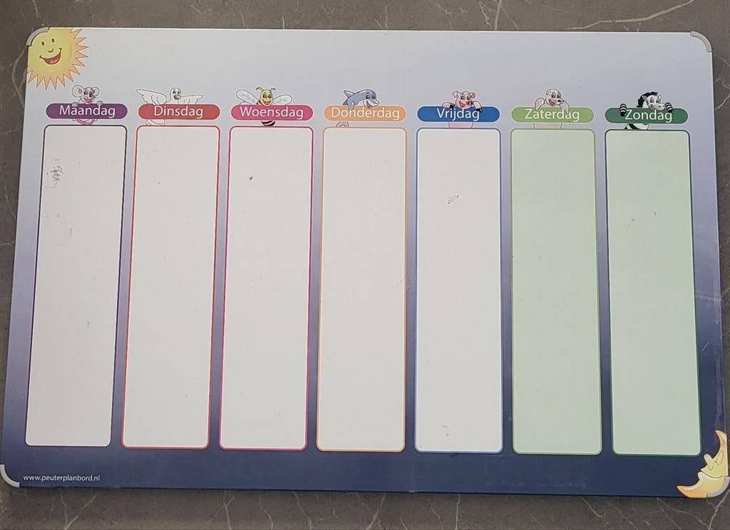 Peuter/kleuter planbord met pictogrammen en letters, Kinderen en Baby's, Speelgoed | Educatief en Creatief, Ophalen, Gebruikt