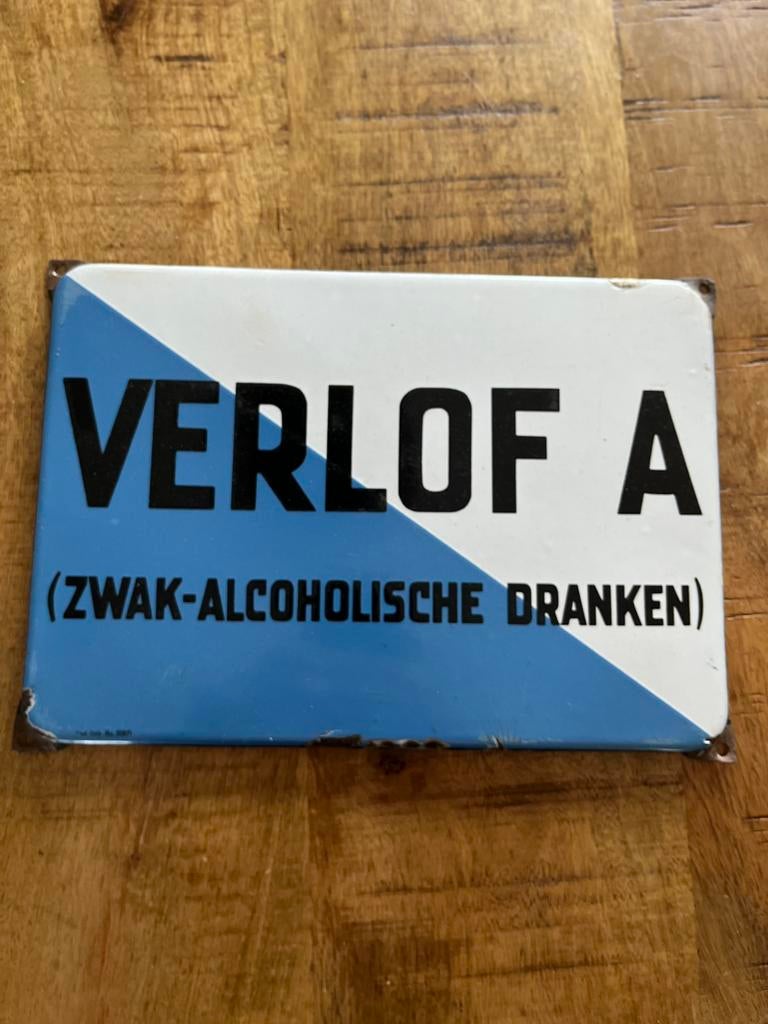 Enaille bord in gorde gebruikte staat, Ophalen of Verzenden, Gebruikt, Reclamebord