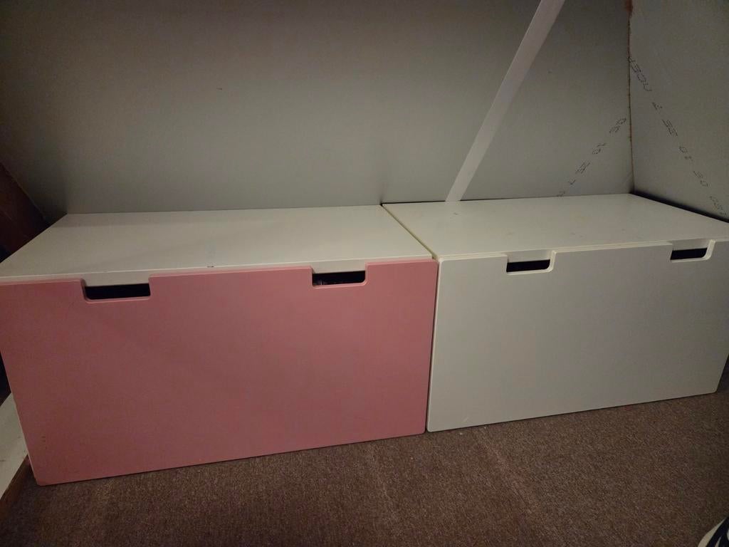 2 x ikea opberglade /bankje stuva, Gebruikt, Minder dan 75 cm, 50 tot 70 cm, Ophalen