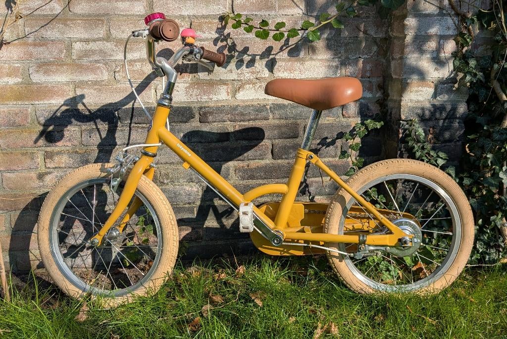 Tokyobike kinderfiets geel, Ophalen, Gebruikt, 16 tot 20 inch, Zijwieltjes