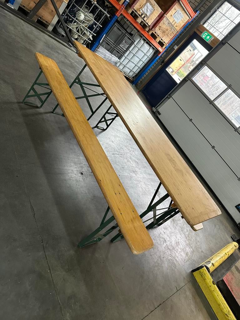 Biertafels met banken - 220 cm - Meerdere sets, Ophalen, Minder dan 50 cm, Gebruikt, -