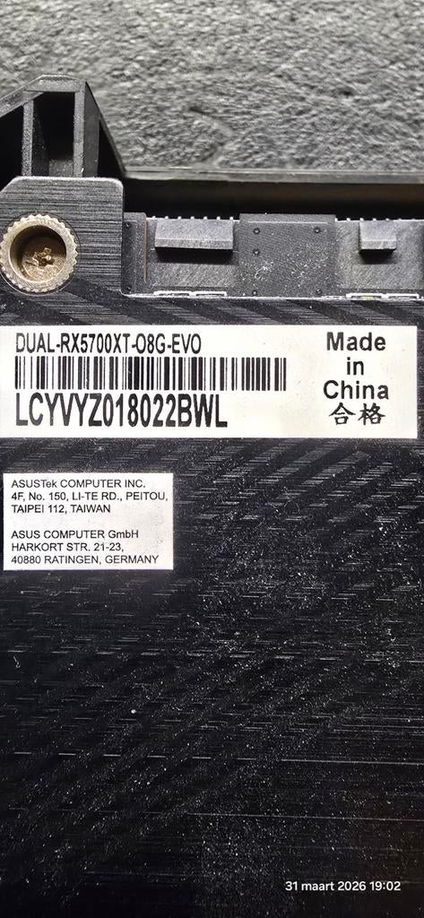 ASUS DUAL-RX5700XT-08G-EVO AMD Radeon RX 5700 XT GPU, Computers en Software, Videokaarten, Gebruikt, AMD, GDDR6, PCI-Express 4
