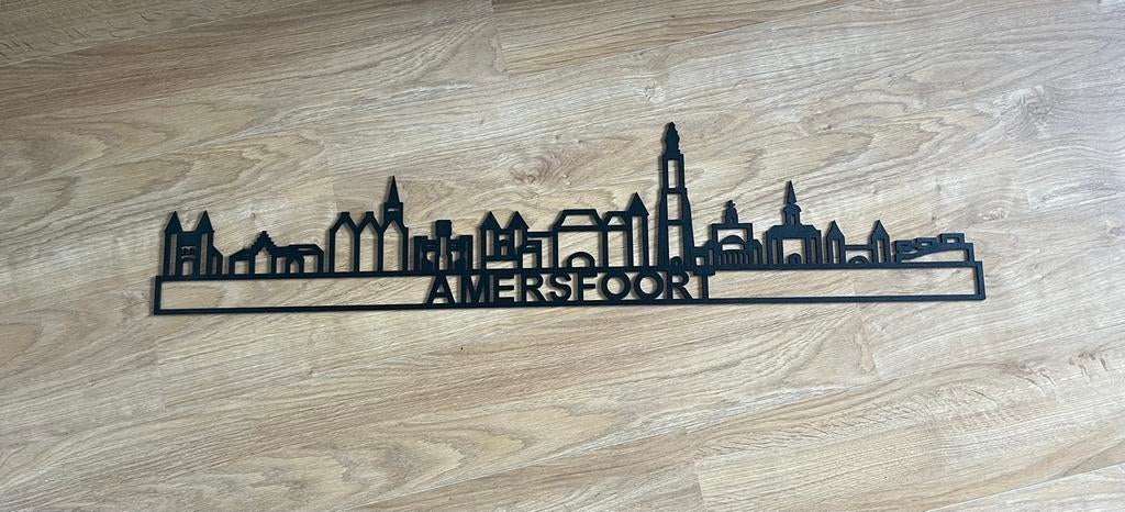 Skyline Amersfoort, Ophalen, Nieuw, Zwart, Hout