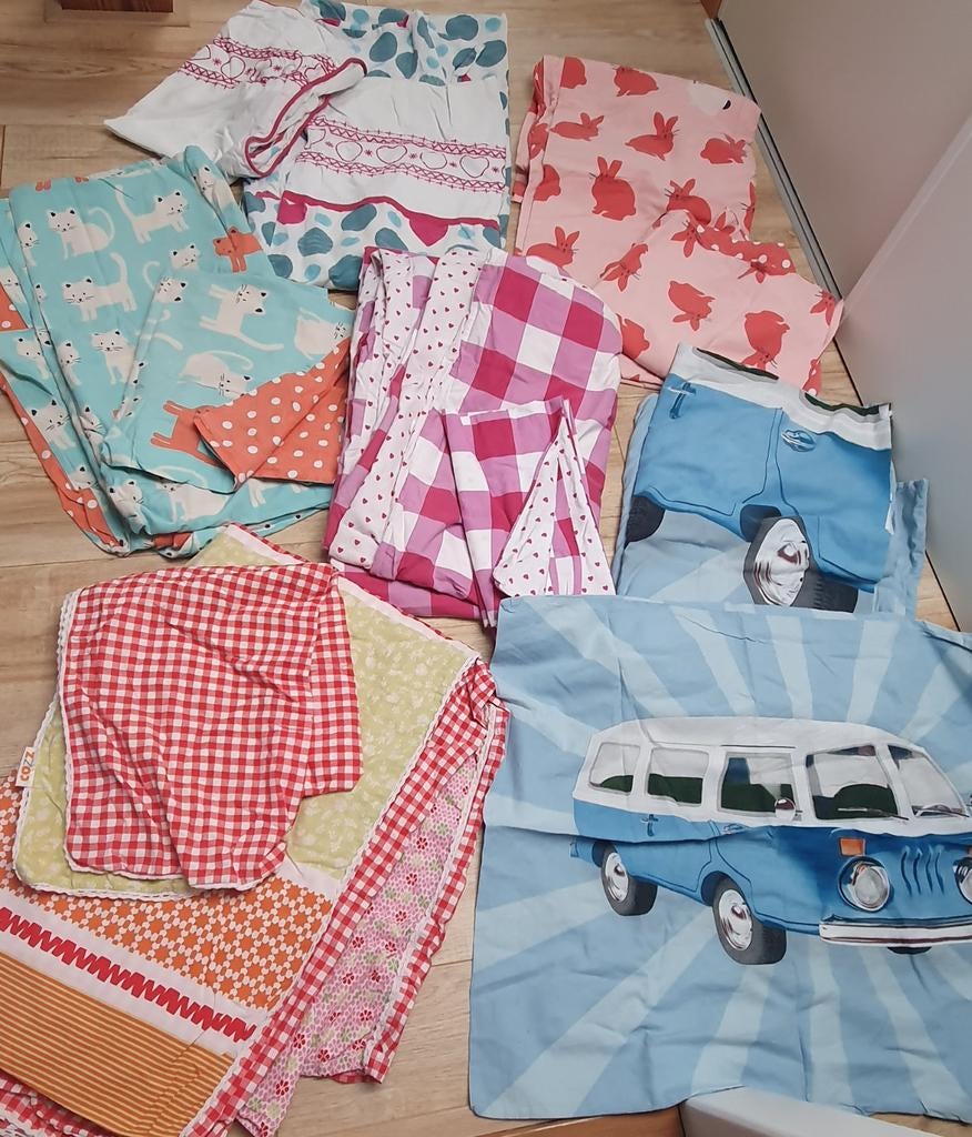 dekbedovertrekken Hema kat, konijn, Volkswagen 6 euro ps, Ophalen of Verzenden, Zo goed als nieuw