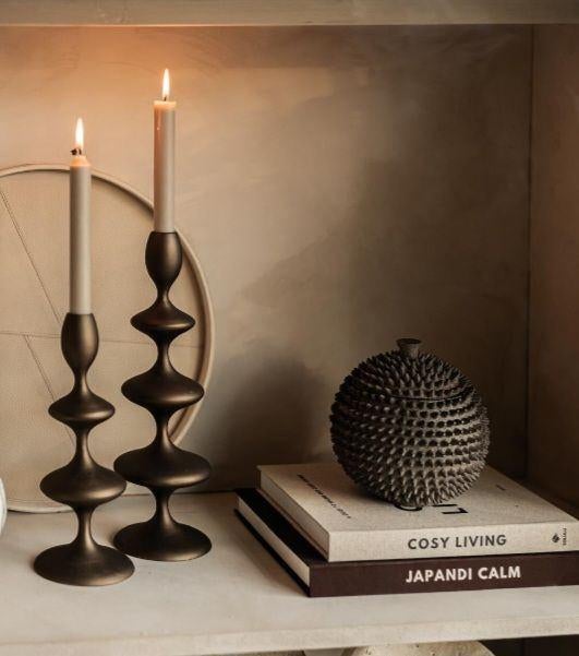 Light & Living Set kandelaren Bronzed Mocha10x27  10x34,5 cm, Overige kleuren, 25 tot 50 cm, Nieuw, Ophalen of Verzenden