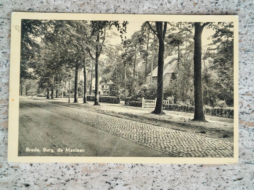 Ansichtkaart Breda Ginneken - Burg. de Manlaan - 1957, Ophalen of Verzenden, 1940 tot 1960, Noord-Brabant