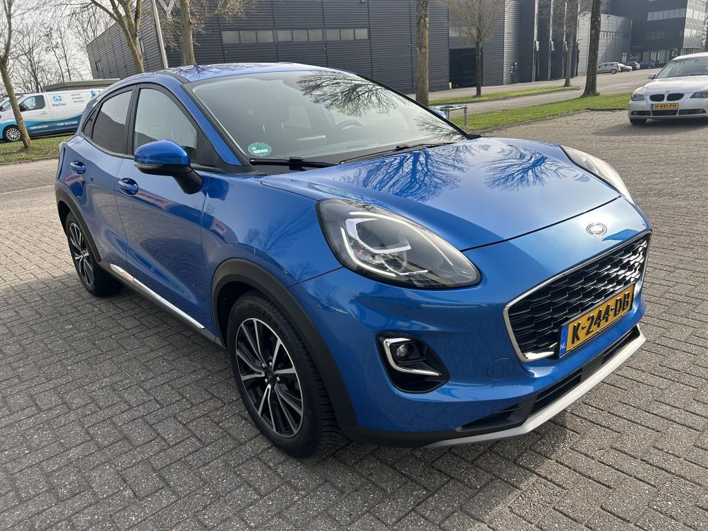 Ford Puma 1.0 EB Hyb. Tit. X NAVI STOELVW STUURVW CAMERA., Stof, Euro 6, Blauw, 3 cilinders