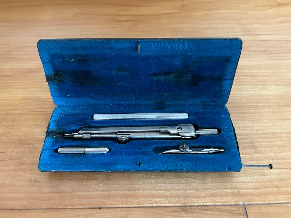 Oude passer set in doosje, Antiek en Kunst, Ophalen