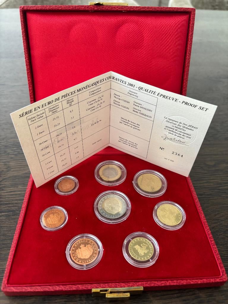 Monaco jaarset 2001 (PROOF), Ophalen of Verzenden, Koningin Beatrix, 10 cent, Setje