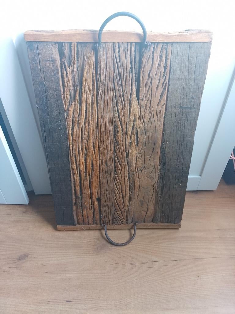 Oud houten dienblad railway maar L, Ophalen