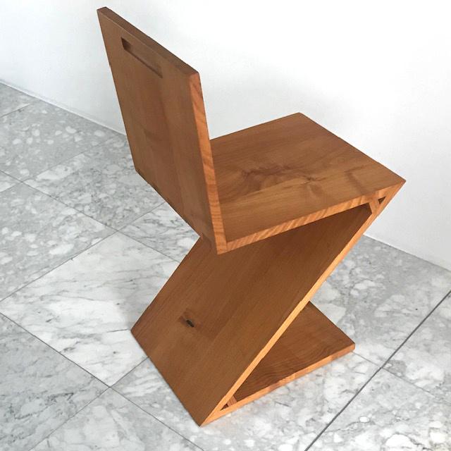 vintage houten STOEL dutch design retro chair kunst art, Ophalen, Bruin, Eén, Hout