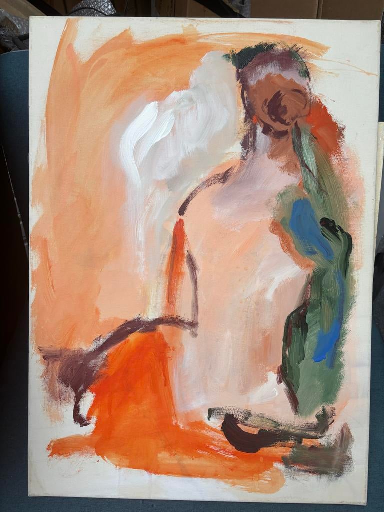 Schilderij Kiek Bangert en aquarellen polderlandschap, Antiek en Kunst, Kunst | Schilderijen | Abstract, Ophalen of Verzenden