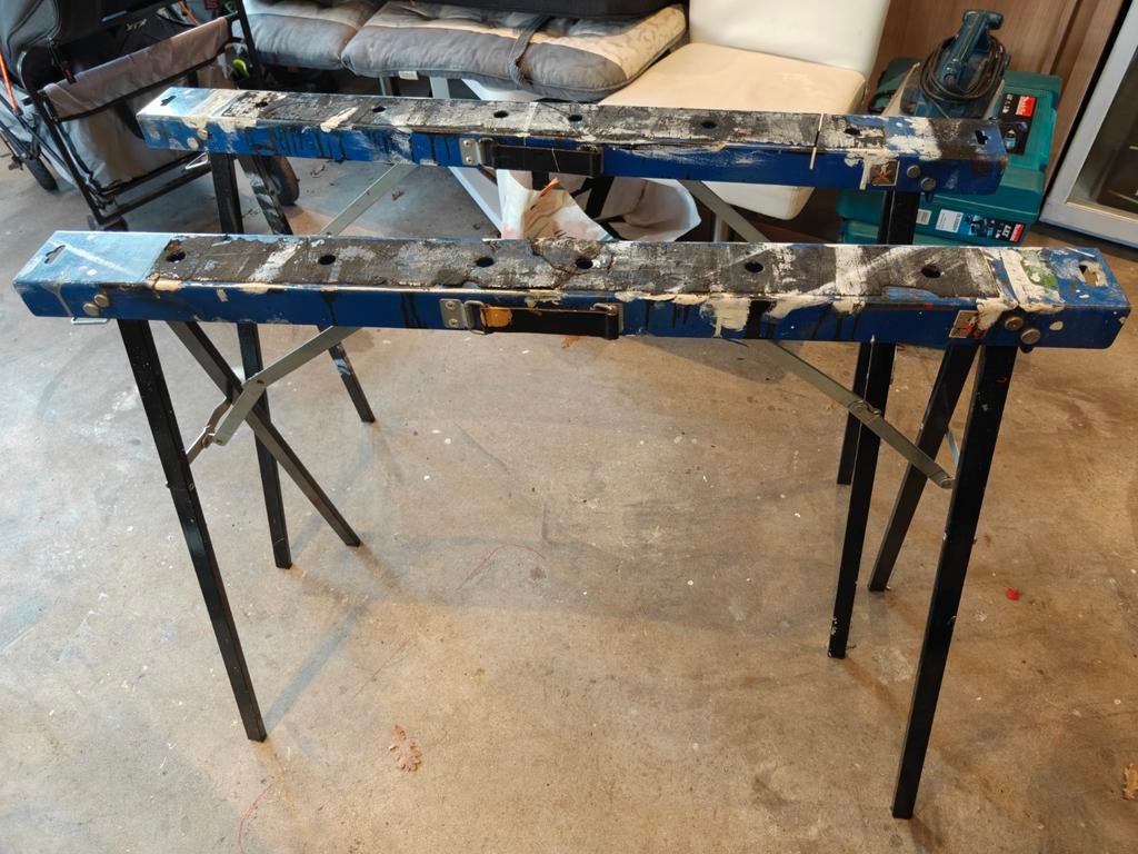 Twee schragen, Ophalen, Gebruikt, Inklapbaar