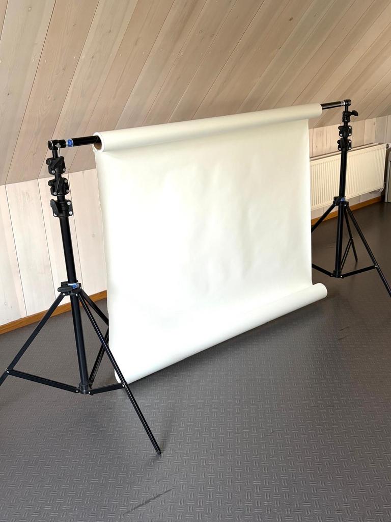 Fotostudio Achtergrond Set met Statieven en Rol, Ophalen, Gebruikt, Statief of Scherm