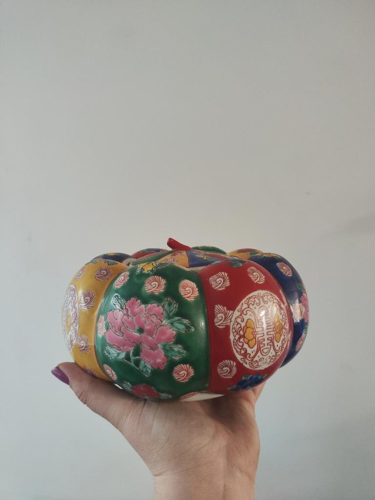 Kutani-stijl porseleinen pompoenpot / gemberpot, Ophalen of Verzenden