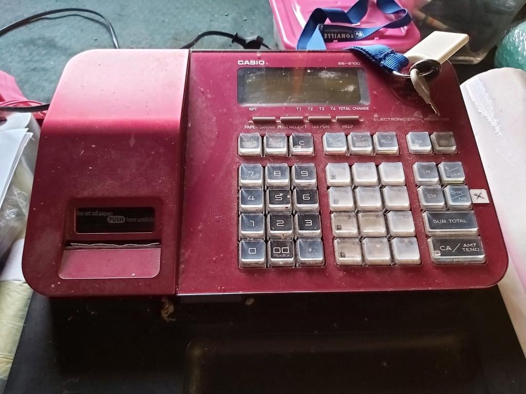 Kassa op lade: Casio SE-S100 met handleiding en rollen, Gebruikt, Ophalen of Verzenden, Nb, Nb