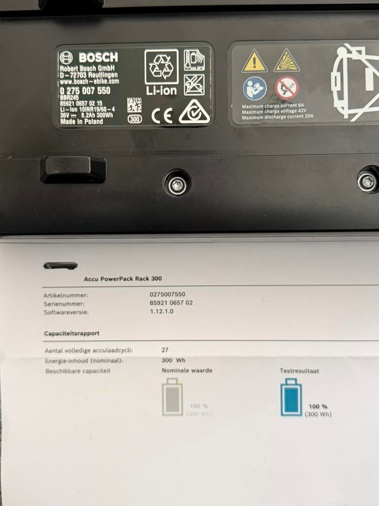 Bosch 300wh bagagedrager powerpack accu, Ophalen of Verzenden, Zo goed als nieuw