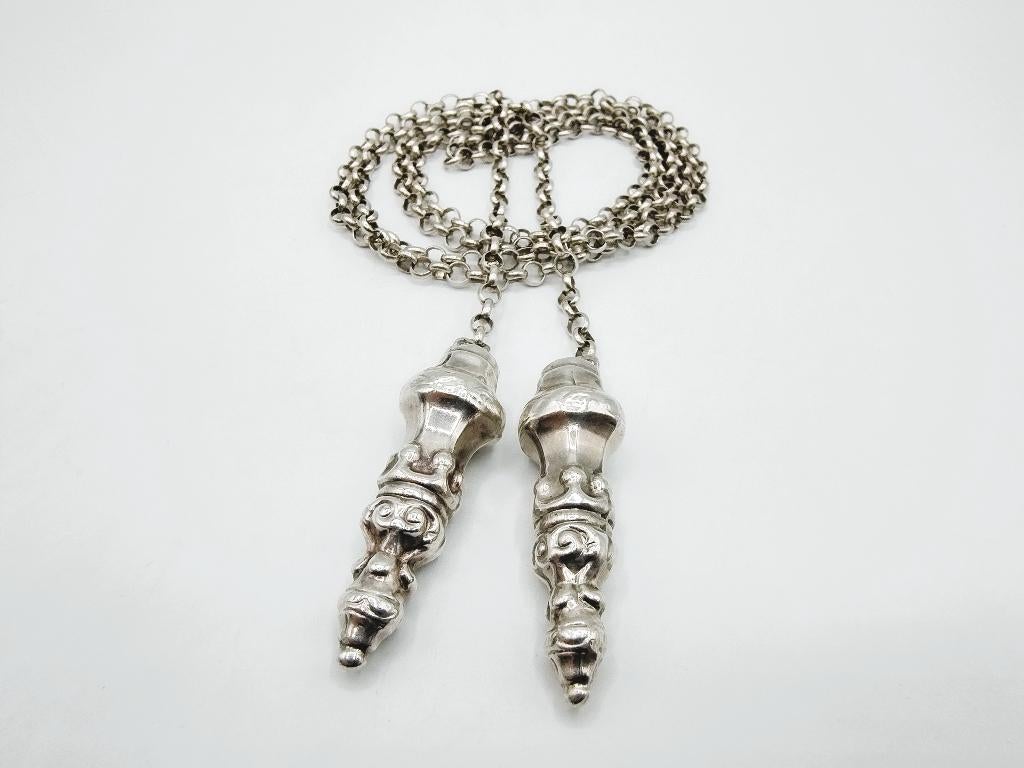 Zilveren jasseronketting met breipendoppen, H. Looren, Gebruikt, Info@zilverwebsite.nl, Verzenden, Zilverwebsite.nl