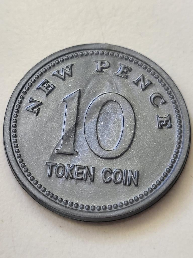 Speelgeld Engeland New 10 Pence token coin plastic, Ophalen of Verzenden