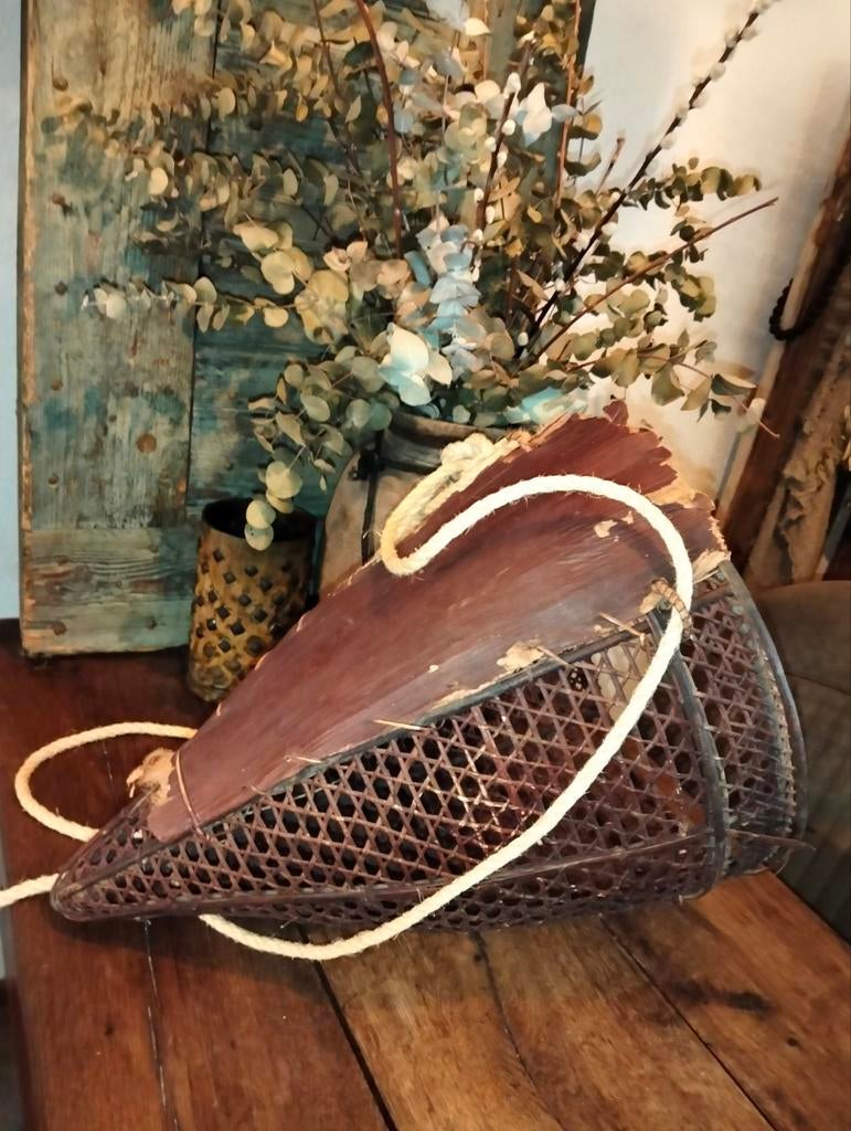 Mooie brocante antieke grote plukmand uit India Indië, Antiek en Kunst, Ophalen