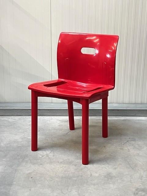 Kartell eetkamerstoelen 5x Castelli stoelen rood prijs p/st, Kunststof, Gebruikt, Kartell, Vintage