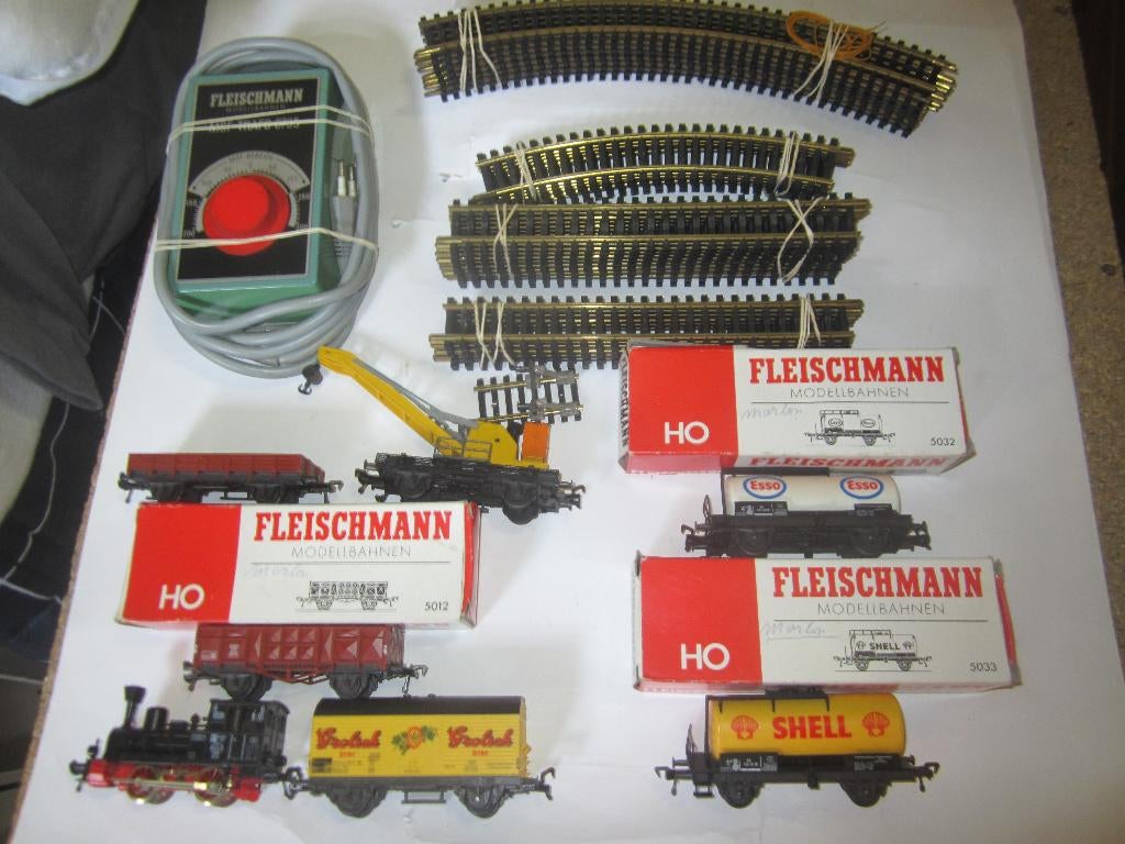 fleischmann treinset met loc anna trafo en rails, Gelijkstroom, Fleischmann, Ophalen of Verzenden, Gebruikt