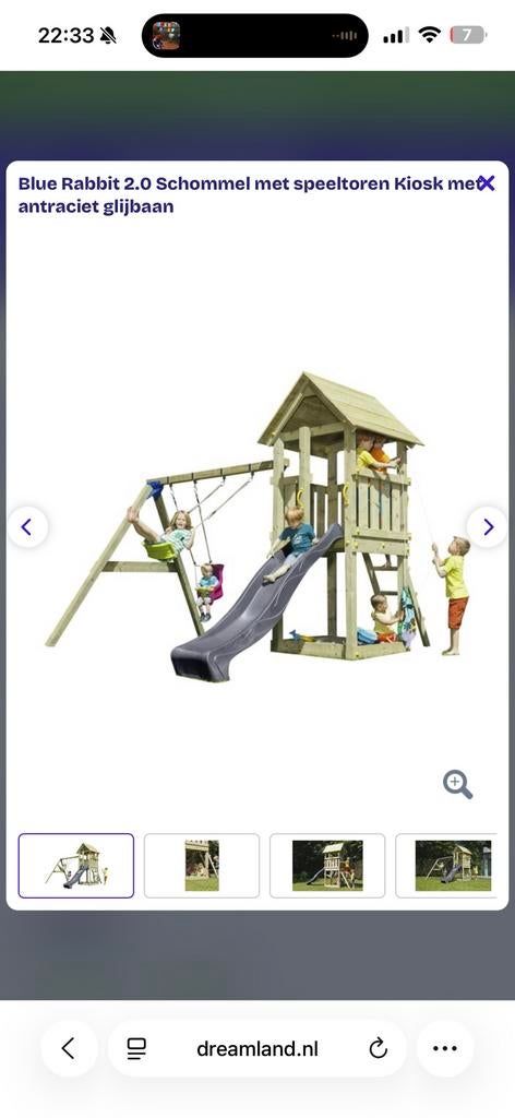 Blue Rabbit 2.0 Speeltoren (NIEUW) – Groene Glijbaan, Ophalen, Nieuw, Schommel, Aanbouwonderdeel