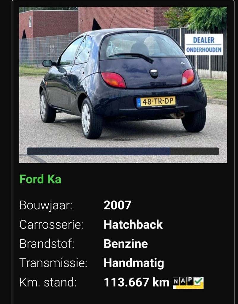 Fort ka te koop apk tot februari 2027, Auto's, Ford, Particulier, Te koop