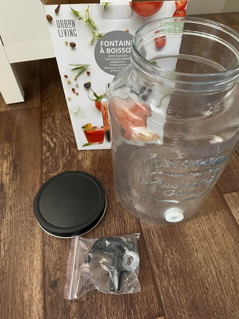 Glazen limonadetap, waterkan, dispencer, tap kraantje, 5,3 L, Ophalen, Nieuw