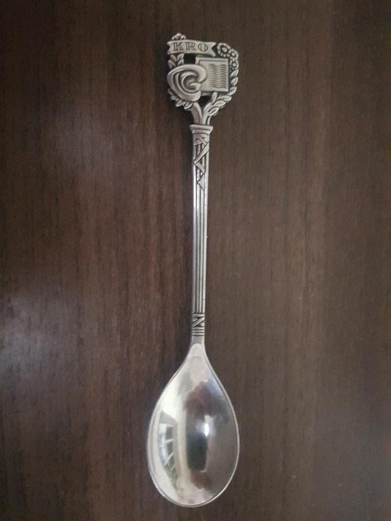 verzilverd lepeltje KRO, Verzilverd, Ophalen of Verzenden, Zo goed als nieuw, Metaal