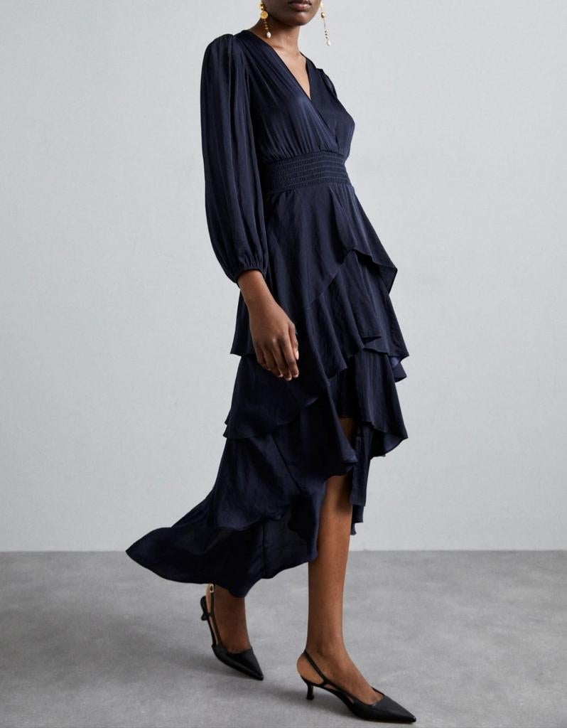 Maje Jurk - Maat 38/36 (M) - Zwart, Maat 38/40 (M), Blauw, Ophalen of Verzenden, Onder de knie