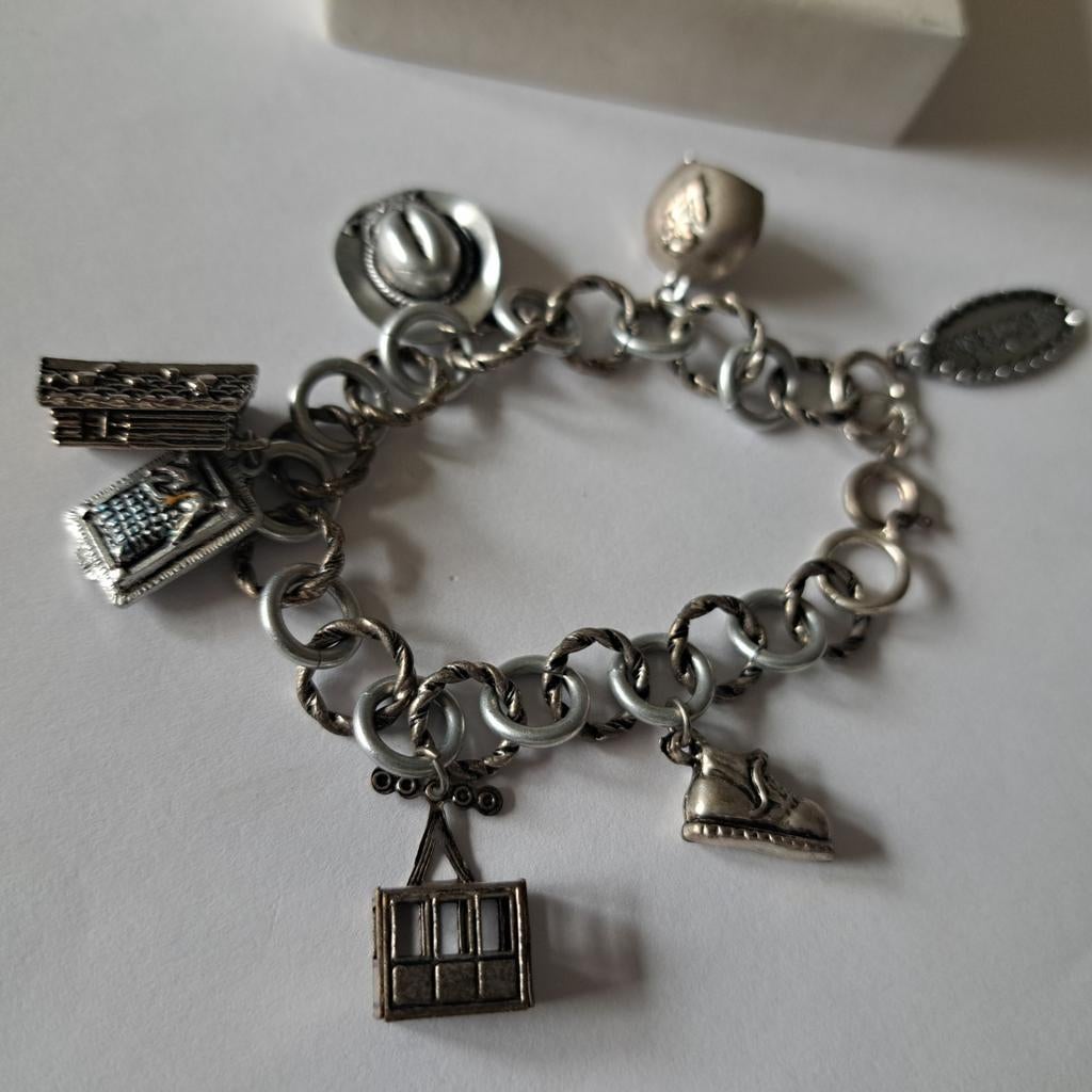 Vintage bedelarmband bedels, Overige merken, Overige materialen, Verzenden, Zo goed als nieuw