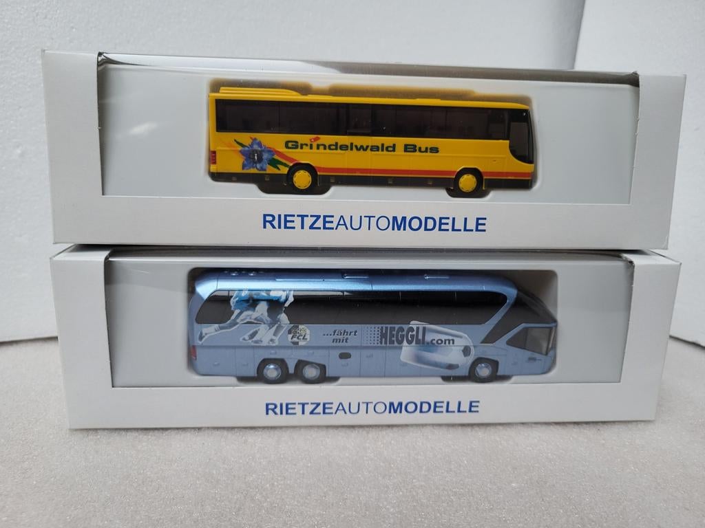 Rietze Grindelwald Bus (62327) & Heggli (66723) bus, Ophalen of Verzenden, Zo goed als nieuw, Bus of Vrachtwagen, Rietze