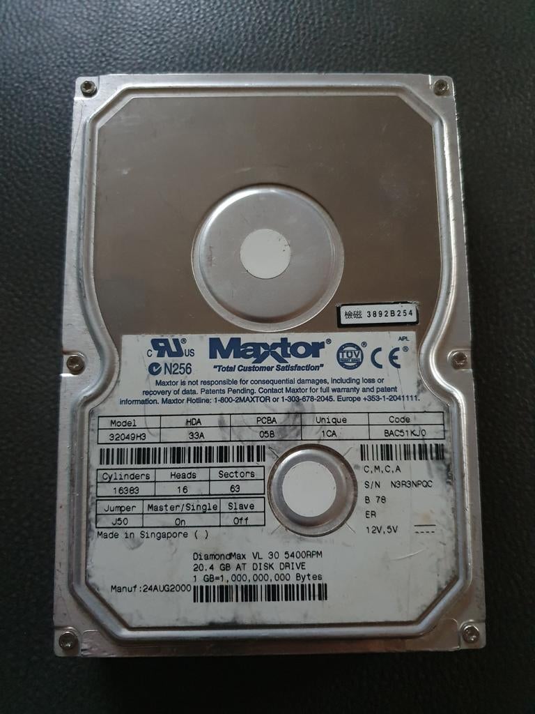 Retro Maxtor DiamondMax VL 30 Harde Schijf – 20.4 GB IDE, Maxtor, Intern, Gebruikt, 20,4GB