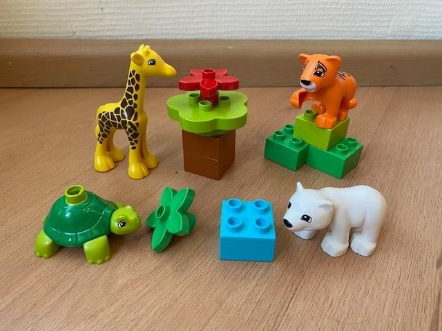 Duplo, jonge dieren (schildpad ijsbeer), set 10801 compleet, Ophalen of Verzenden, Gebruikt, Complete set, Duplo