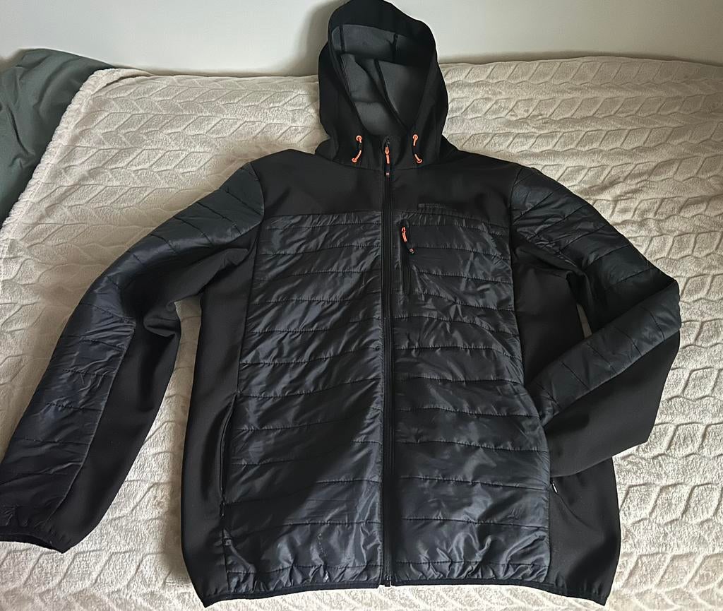 Herfst zomer jas heren L capuchon merk Mountain warehouse, Ophalen of Verzenden, Zo goed als nieuw, Maat 52/54 (L), Zwart