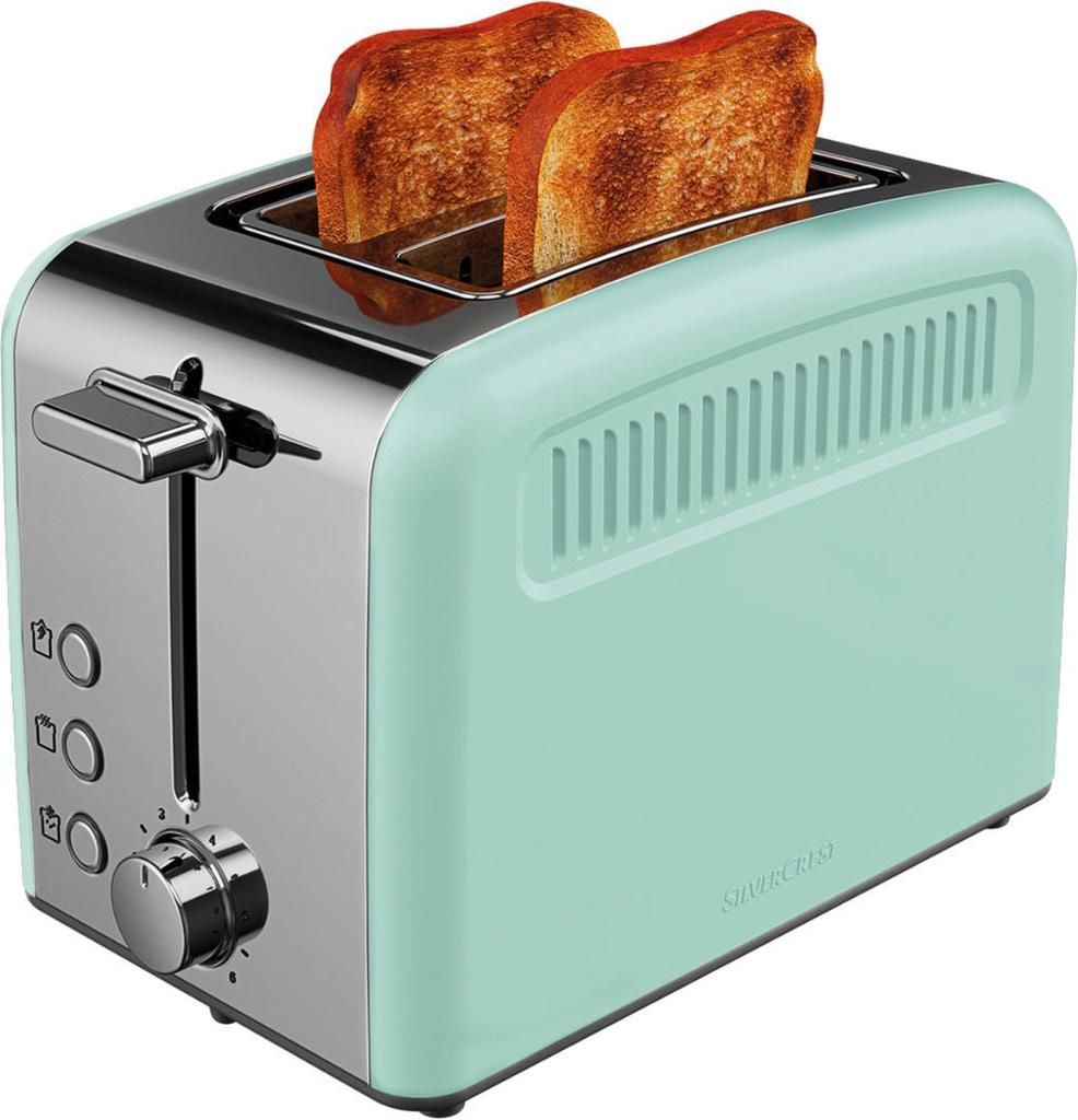 Silvercrest Kitchen Tools Broodrooster Mint Groen 850W, Witgoed en Apparatuur, Broodroosters, Ophalen of Verzenden, Nieuw