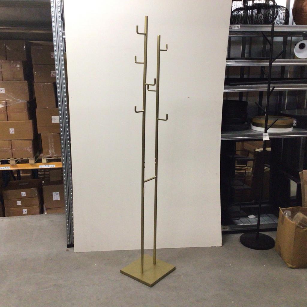 Gouden staande kapstok met 8 haken, Huis en Inrichting, Woonaccessoires | Kapstokken, Ophalen, Nieuw, Metaal, Staande kapstok