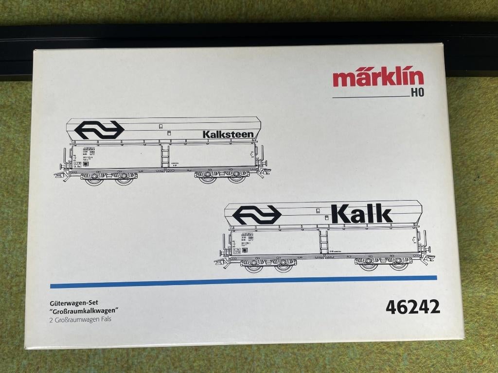 Märklin 46242 Set van twee grootvolume-kalkwagens NS, Wisselstroom, Treinset, Ophalen of Verzenden, Märklin