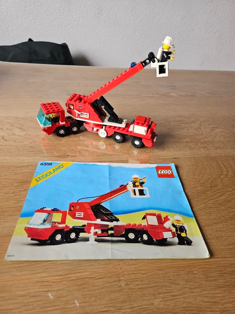Lego brandweer auto jaren 80 6358, Gebruikt, Lego, Ophalen of Verzenden, Compleet
